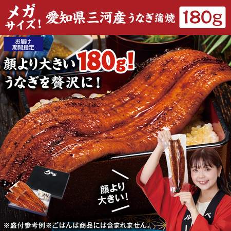 メガサイズ！愛知県三河産うなぎ蒲焼　１８０ｇ　５尾【お届け期間指定可】