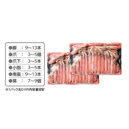 生ズワイガニ半むき身満足セット　１．５ｋｇ【７日前後お届け】