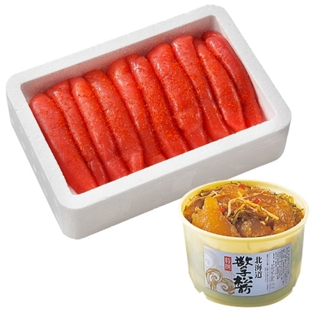 ≪超早割★１００円オフ　お歳暮ギフト≫博多の味辛子明太子と数の子松前セット（１本物）計１．１ｋｇ