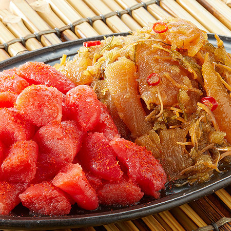 博多の味辛子明太子切れ子（１ｋｇ）と数の子松前折れ子（２ｋｇ）セット