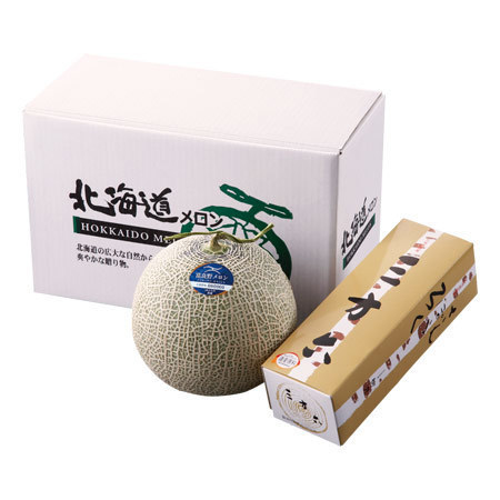 ≪早割★５４０円引！お中元ギフト≫富良野メロンと三方六セット　７月中旬ー８月上旬