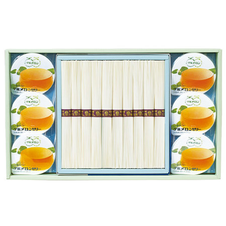 ≪お中元ギフト≫揖保乃糸涼華の集い（夕張メロンゼリー詰合）５月中旬よりお届け