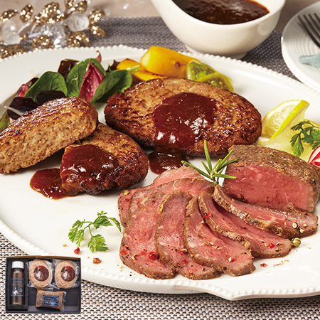 ≪早割★５４０円引き！お中元ギフト≫山口シェフ監修　ステーキ屋の特選牛生ハンバーグとローストビーフ