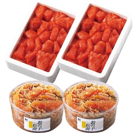 ≪お中元ギフト≫博多の味辛子明太子と数の子松前セット（折れ子）計４ｋｇ