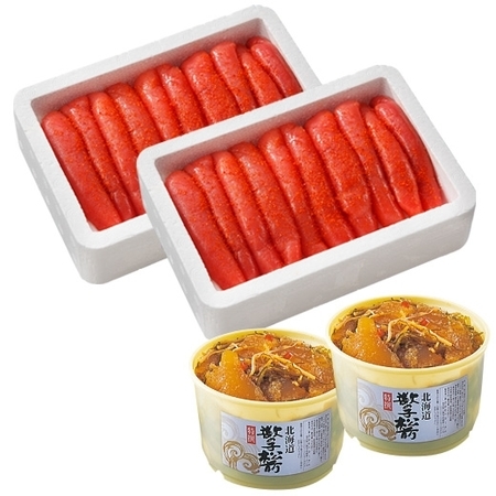 ≪超早割★２００円お得！お中元ギフト≫博多の味辛子明太子（一本物）と数の子松前（一本羽）計２ｋｇ