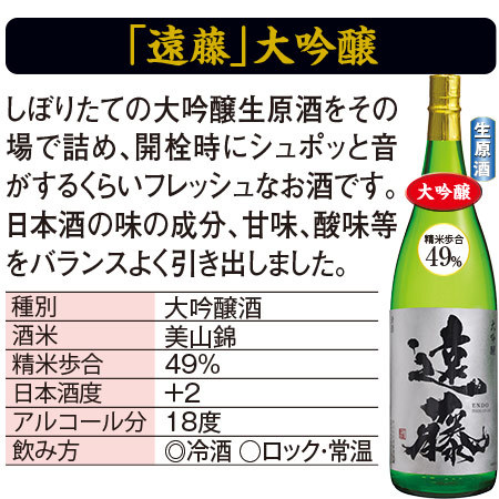 遠藤酒造場の自信作！「遠藤」一升瓶3本組