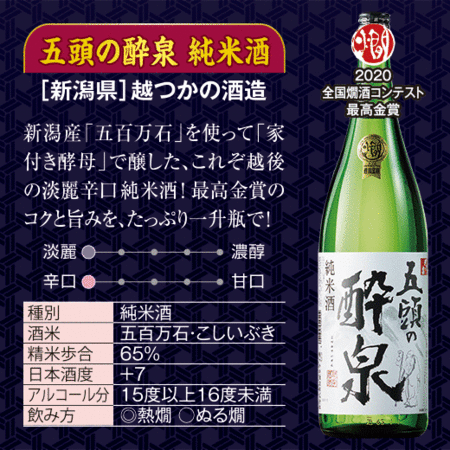 五頭の酔泉　純米酒