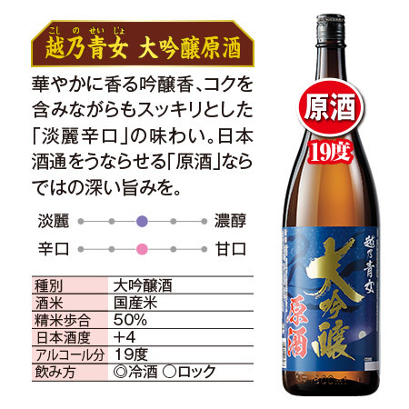 越乃青女　大吟醸原酒