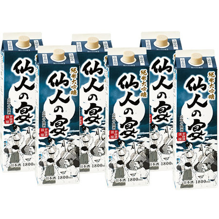 ≪５２％ＯＦＦ！≫仙人の宴　純米大吟醸　１．８Lパック　６本組