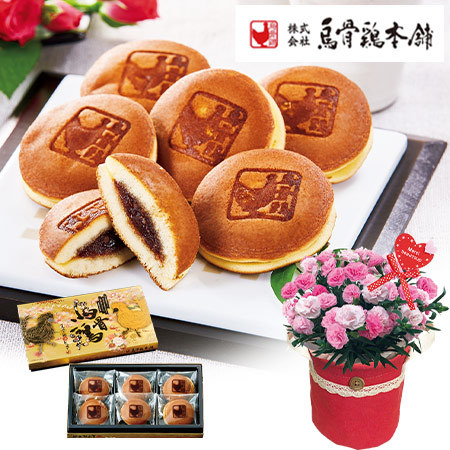 カーネ―ションバンビーノと烏骨鶏姫どらやき【母の日期間お届け】