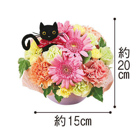 ≪送料無料≫黒猫アレンジメント　２月１９日－２１日お届け