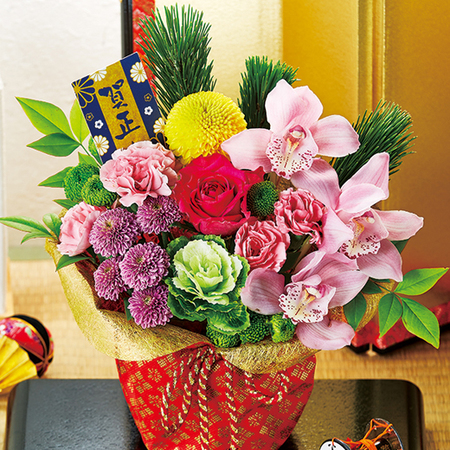 早）新春アレンジメント　花笑