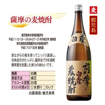 ≪２４％ＯＦＦ！≫九州５酒蔵の受賞芋・麦・米焼酎飲みくらべ一升瓶５本組【父の日期間お届け】