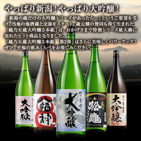 ≪５１％ＯＦＦ！≫特割！越乃五蔵大吟醸飲みくらべ一升瓶５本組〈第２弾〉【父の日期間お届け】