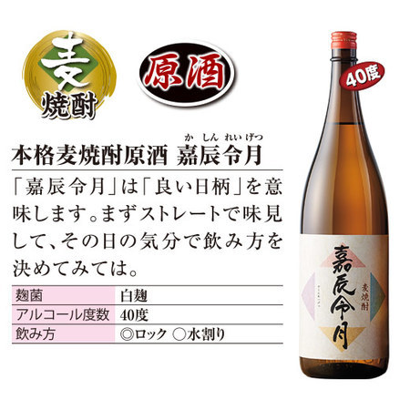 本場九州　麦焼酎原酒飲みくらべ一升瓶３本組