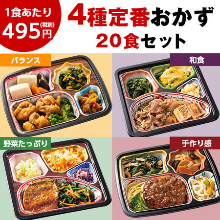 ≪まとめ買い★送料無料≫宅菜便４種定番おかず２０食セット　５日前後お届け