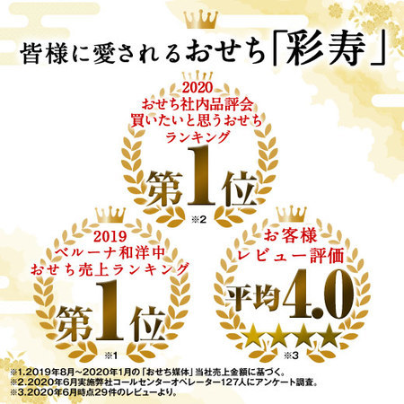 ベルーナオリジナルおせち彩寿と数の子松前セット　１２月２９日お届け