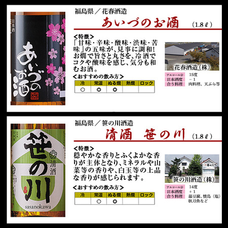 ≪約３８％ＯＦＦ！≫本場新潟・東北の地酒飲みくらべ一升瓶６本組【第２弾】