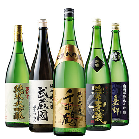 ≪５０％オフ！≫特割！５酒蔵の純米大吟醸飲みくらべ一升瓶５本組（第５弾）