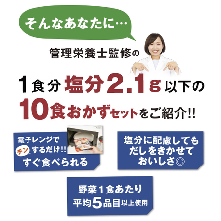 宅菜便　塩分２．１ｇ以下のおかず１０食セット