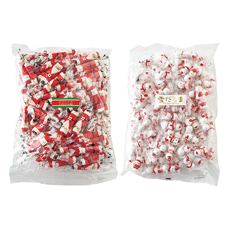 サンタ人形あられと雪だるまチョコセット　１２月２０日ー２３日お届け