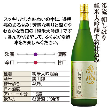 渓流　朝しぼり純米大吟醸予約仕込み