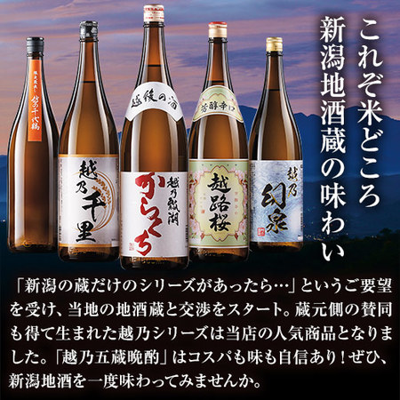 特割！越乃五蔵晩酌飲みくらべ一升瓶５本組