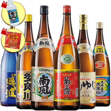 ≪Wプレゼント付！≫琉球泡盛飲みくらべ一升瓶6本組 - 食品通販の