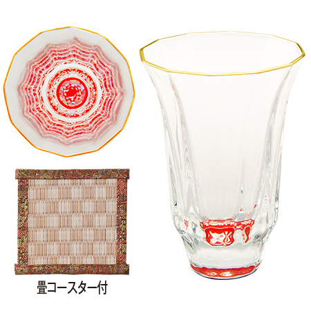 金杯　万華鏡　石垣　赤　コースター付