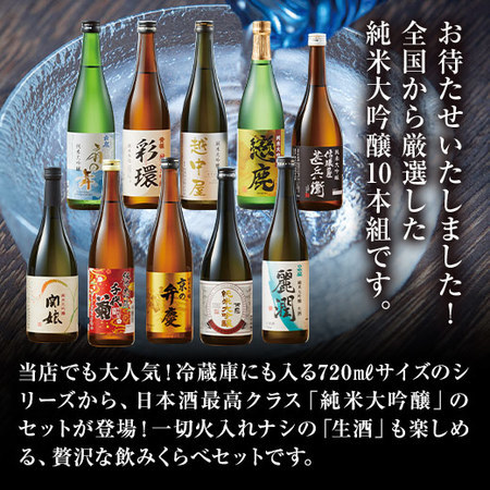 ≪限定ギフトバック付！５４％ＯＦＦ！≫特割！全国１０酒蔵の純米大吟醸飲みくらべ１０本組