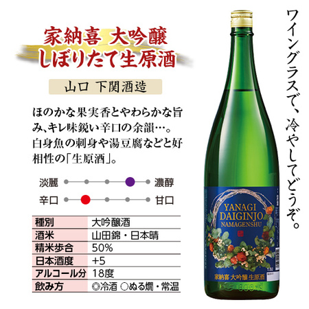 家納喜　大吟醸しぼりたて　生原酒