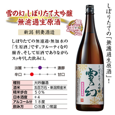 雪の幻　しぼりたて大吟醸　無濾過生原酒