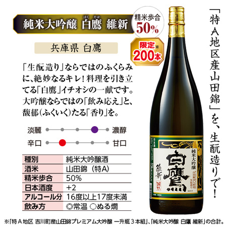 大吟醸純米酒 白鷹 似つかわしく