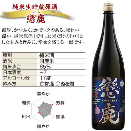 ≪３本セットで４，４８１円お得！≫純米生貯蔵原酒飲みくらべ一升瓶３本組