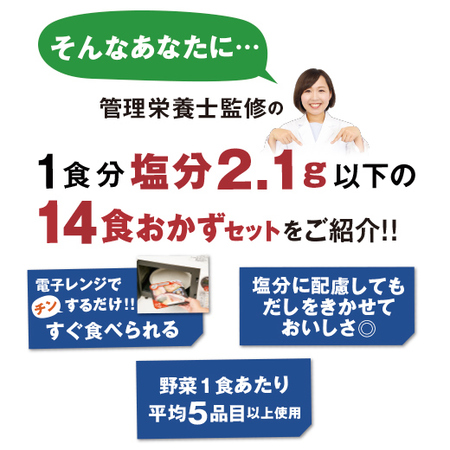 宅菜便　塩分２．１ｇ以下のおかず１４食セット