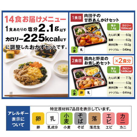 宅菜便　塩分２．１ｇ以下のおかず１４食セット