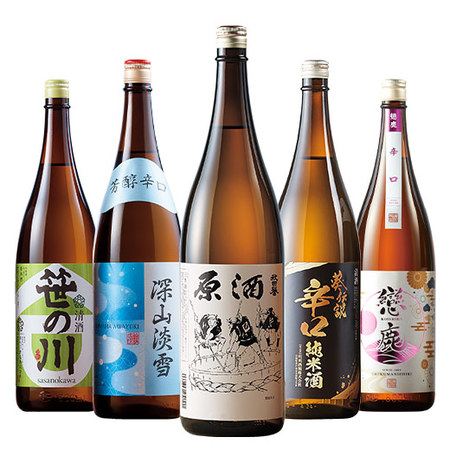 ≪衝撃の３６％ＯＦＦ！≫原酒＆純米酒入り！全国地酒飲みくらべ一升瓶５本組