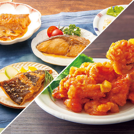 美味まる魚とバラエティ肉おかず