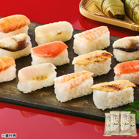 ベルーナオリジナルおせち結（和三段重）と柿の葉寿司セット【１２月２９日お届け】
