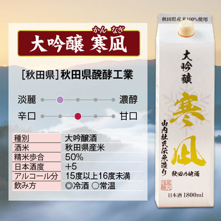 大吟醸　寒凪1.8Lパック5本組