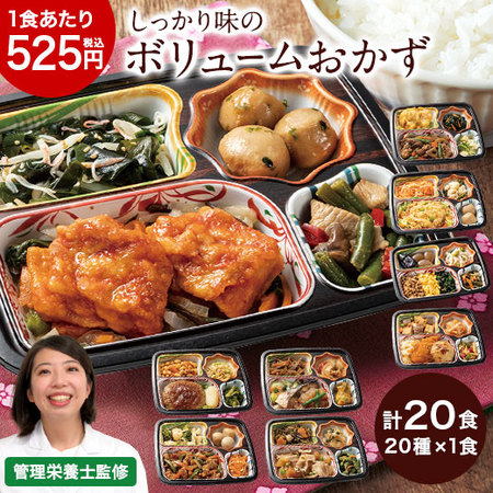 宅菜便　しっかり味のボリュームおかず20食（20種×1食）