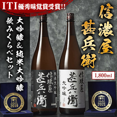 信濃屋甚兵衛　受賞酒飲みくらべ一升瓶セット【父の日お届け】