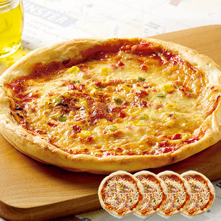 ≪ＷＥＢ限定★約３９％オフ！≫モッツァレラとゴーダのチーズ香るミックスピザ４枚