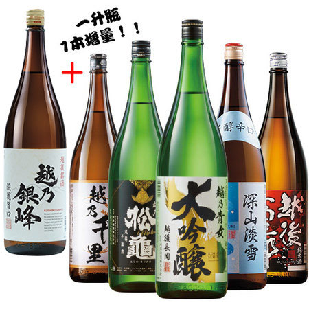 ≪５４％ＯＦＦ！！≫家呑み応援！新潟地酒飲みくらべ一升瓶５本組+1本増量＜第５弾＞（越乃銀峰）