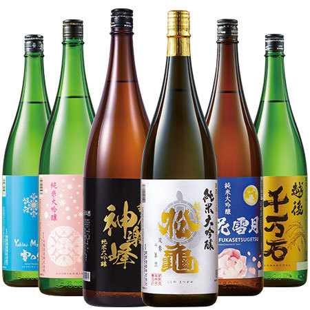 ≪５３％ＯＦＦ！！≫特割！越乃六蔵純米大吟醸飲みくらべ一升瓶６本組＜第３弾＞