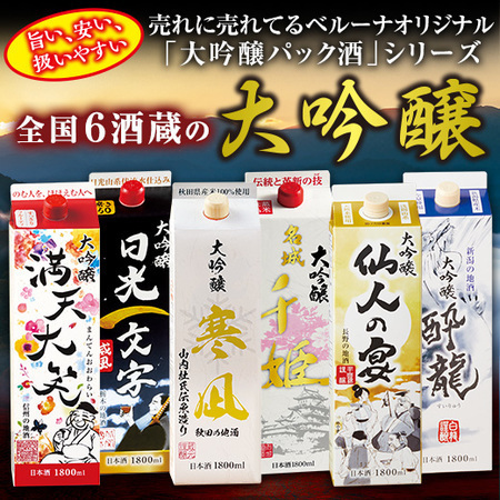 ≪会員様限定★タイムセール≫全国６蔵オリジナル大吟醸パック酒6本組