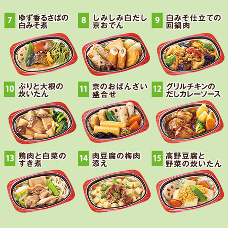 宅菜便　京都はんなり一菜お試し１５食（Aセット）