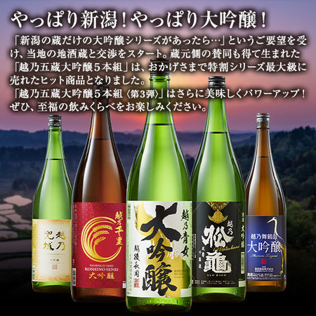 ≪５０％ＯＦＦ！≫特割！越乃五蔵大吟醸飲みくらべ一升瓶５本組＜第３弾＞