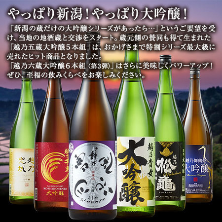 ≪５０％ＯＦＦ！≫特割！越乃六蔵大吟醸飲みくらべ一升瓶６本組＜第３弾＞