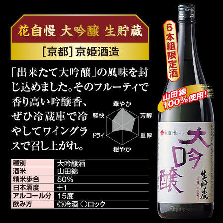 ≪５２％ＯＦＦ！≫特割！６酒蔵生貯蔵大吟醸飲比一升瓶６本組＜第２弾＞